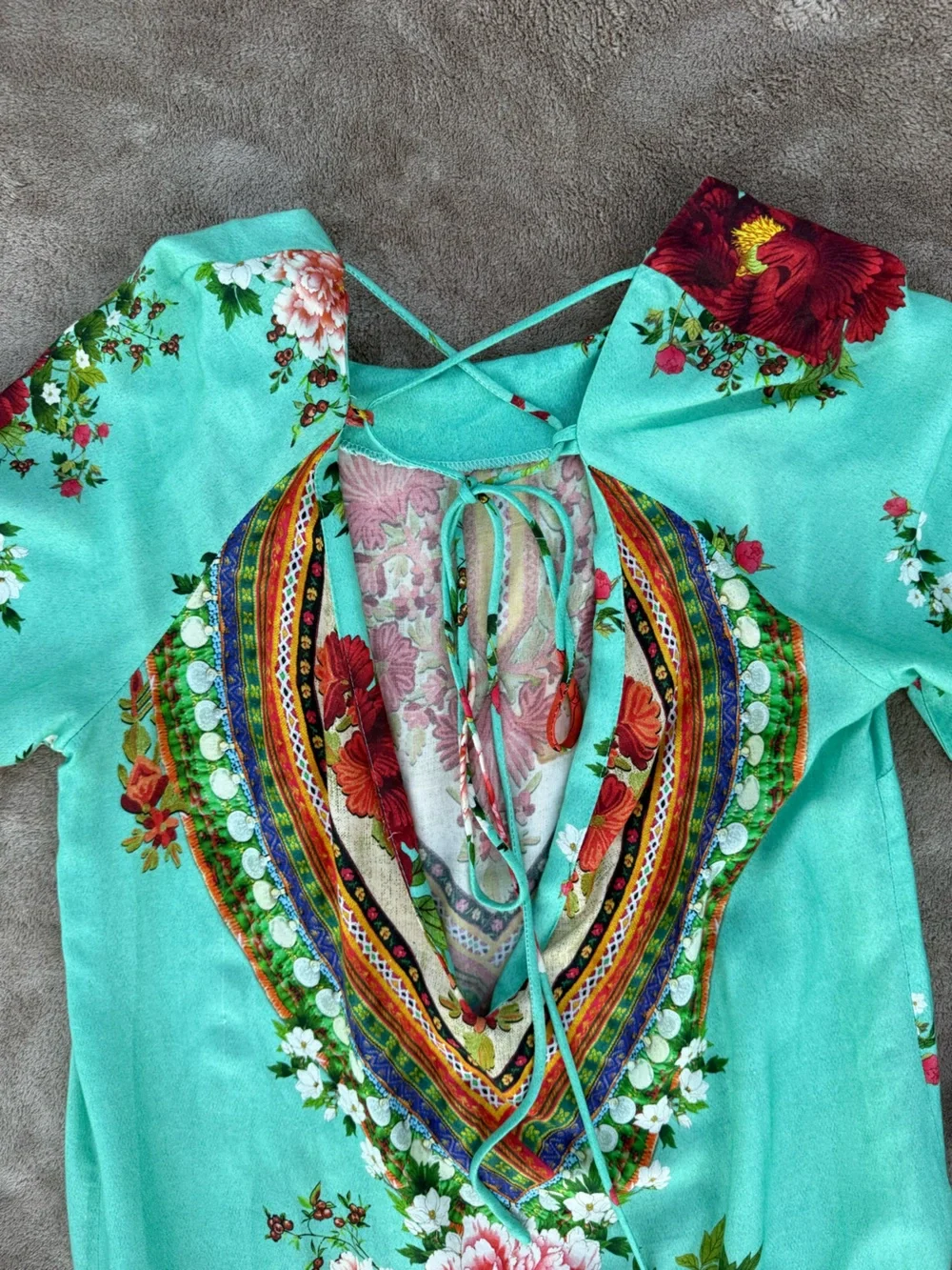 Farm Rio tie back tunic dress